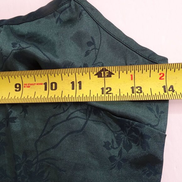 Shein Green Floral Pattern Crop Cami Tank Top Women Size S Adjust Straps FLAW - Picture 6 of 12